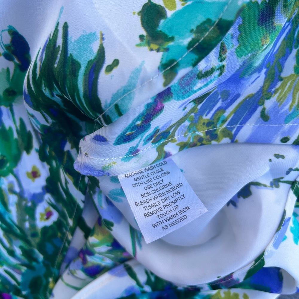 Sunny Leigh Cap Sleeves Floral Shirt Size M - Picture 4 of 6